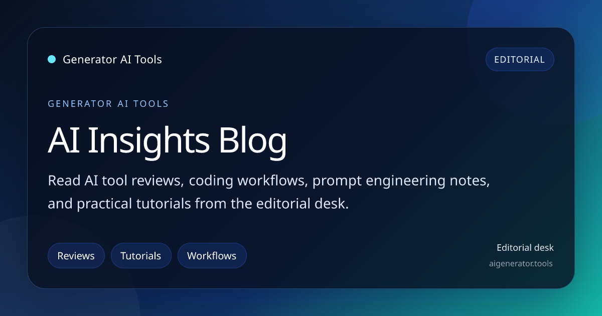 AI Video Tutorials & Workflow Guides | Generator AI Tools