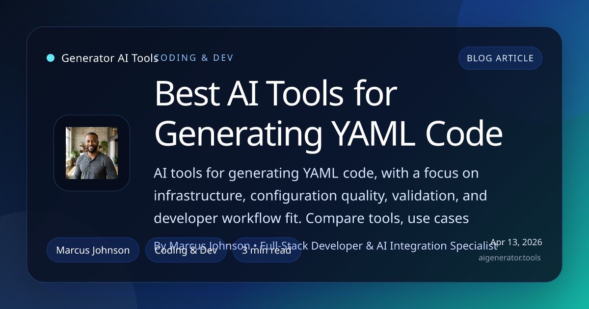 Best AI Tools for Generating YAML Code | Generator AI Tools