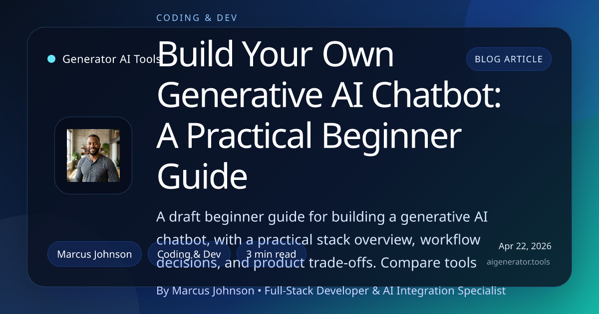 Generative Ai Chat Bot Build Your Own Generative AI Chatbot: A Practical Beginner Guide