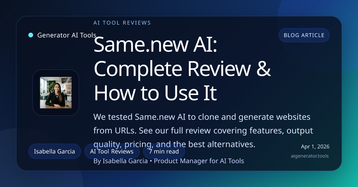 Same.new AI: Complete Review & How to Use | Generator AI Tools