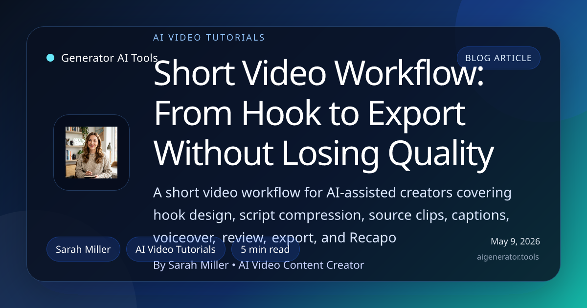 Short Video Workflow: From Hook to Export Without Losing Quality