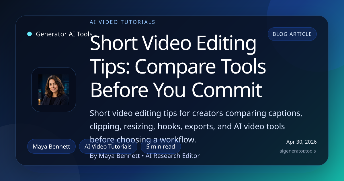 Short Video Editing Tips: Compare Tools Before You Commit