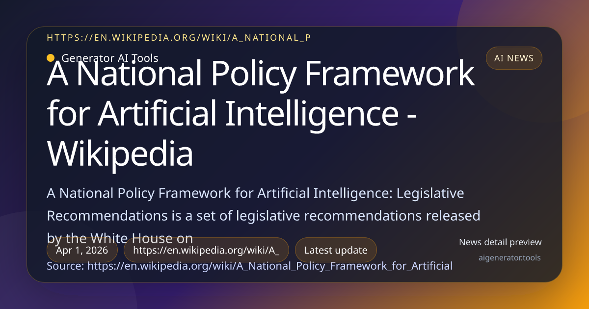 A National Policy Framework for Artificial Intelligence