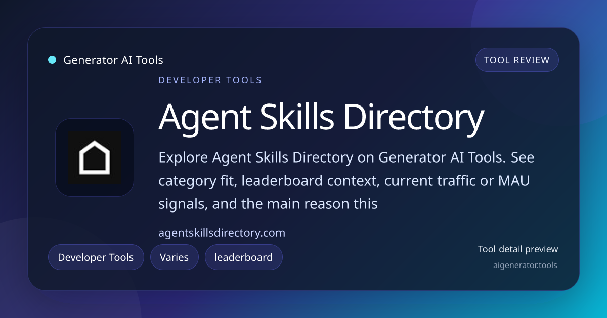 Agent Skills Directory AI Developer Tool | Generator AI Tools