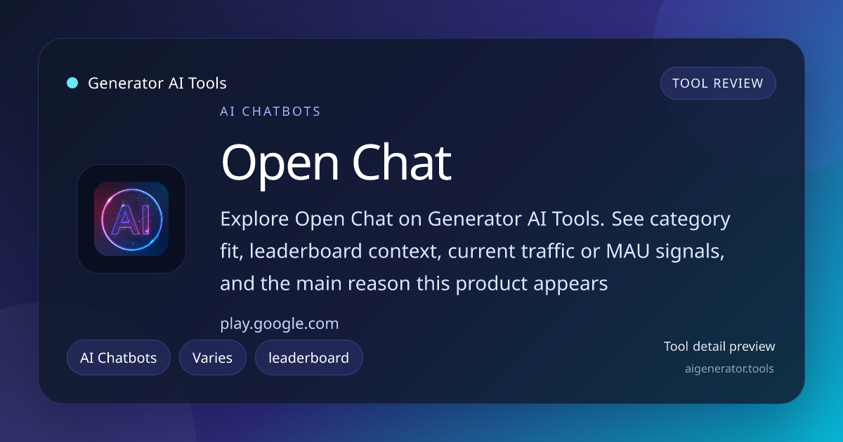 Open Chat AI Chatbot Review | Generator AI Tools