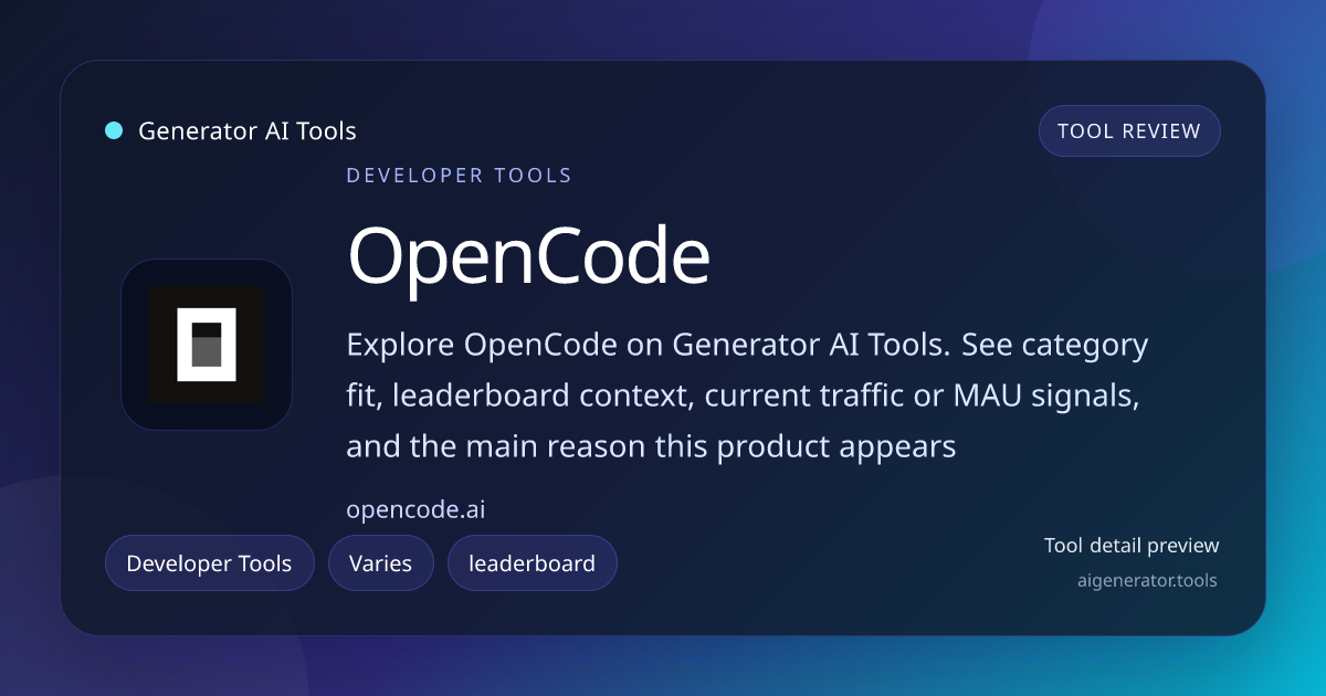 OpenCode AI Code Review Tool Review | Generator AI Tools