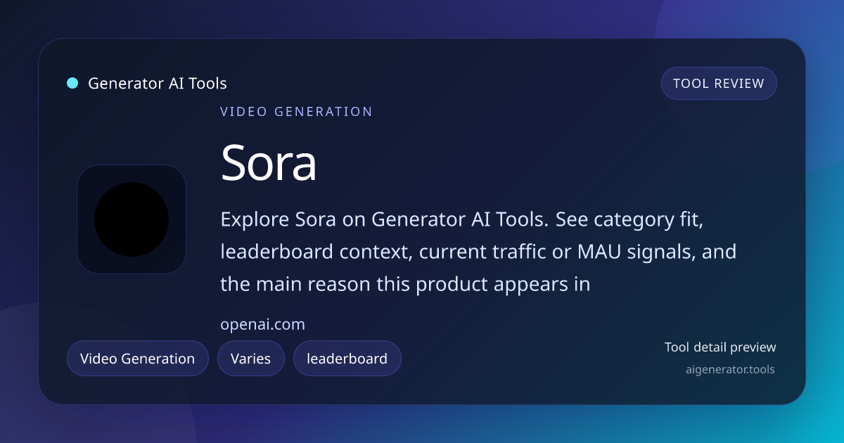 Sora AI Video Tool Review | Generator AI Tools