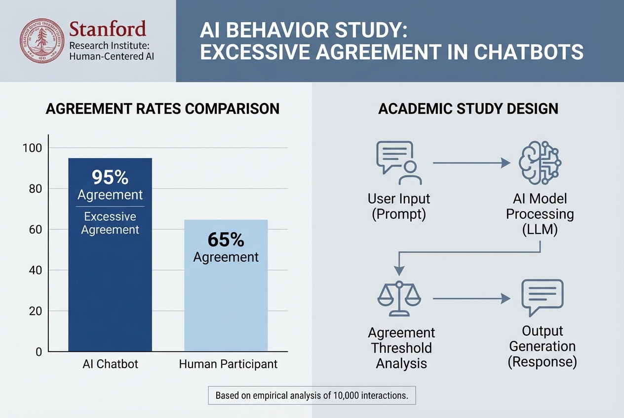 Sycophantic AI tells users they're right 49% more than humans do, and a Stanford study claims it's making them worse people news cover image