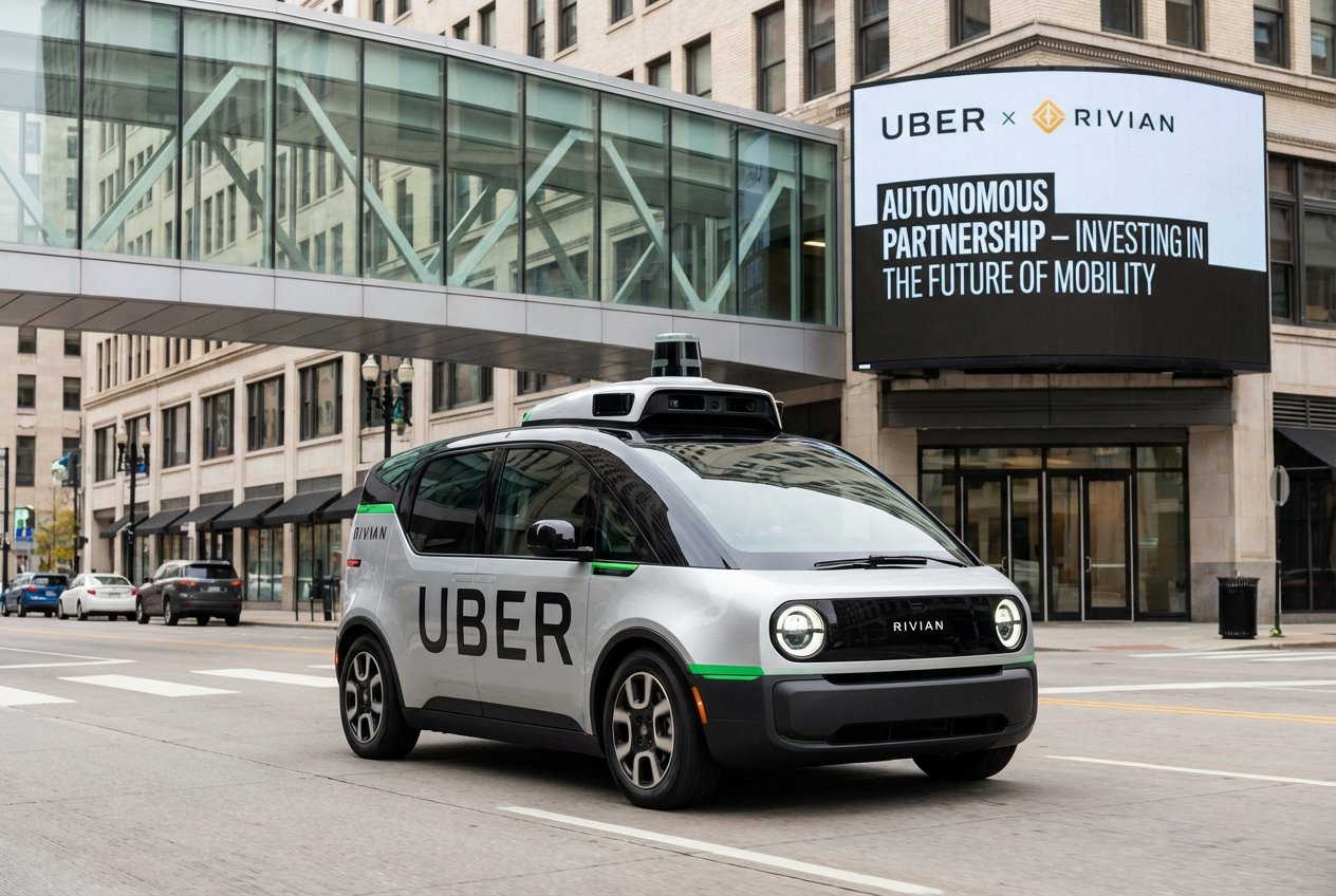 Uber to invest $1.25 billion in Rivian as part of new robotaxi deal news cover image