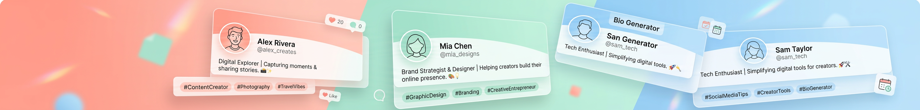 AI Bio Generators for Social Profiles and Creator Intros blog cover illustration