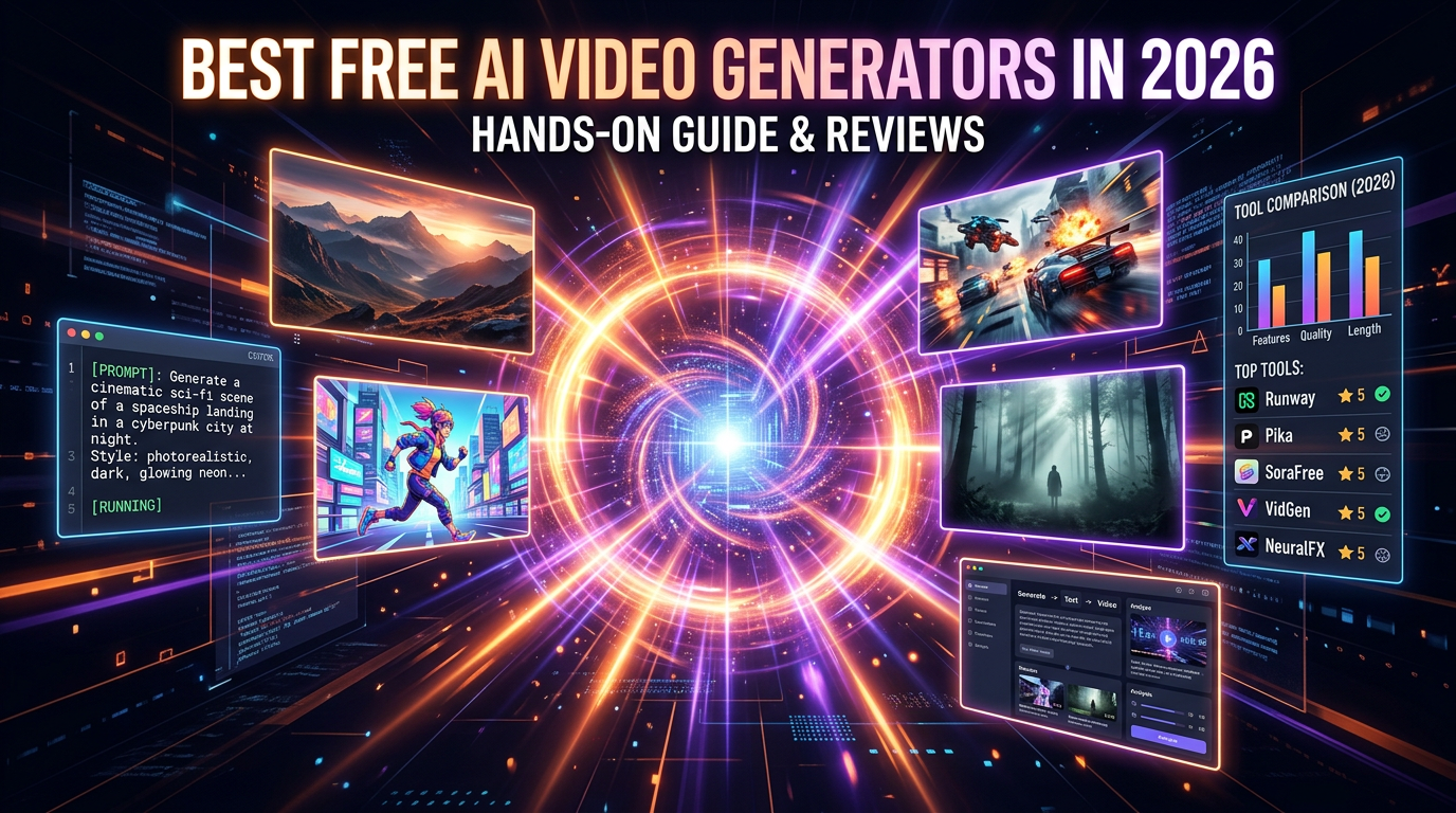 Best Free AI Video Generators in 2026: A Hands-On Guide blog cover illustration