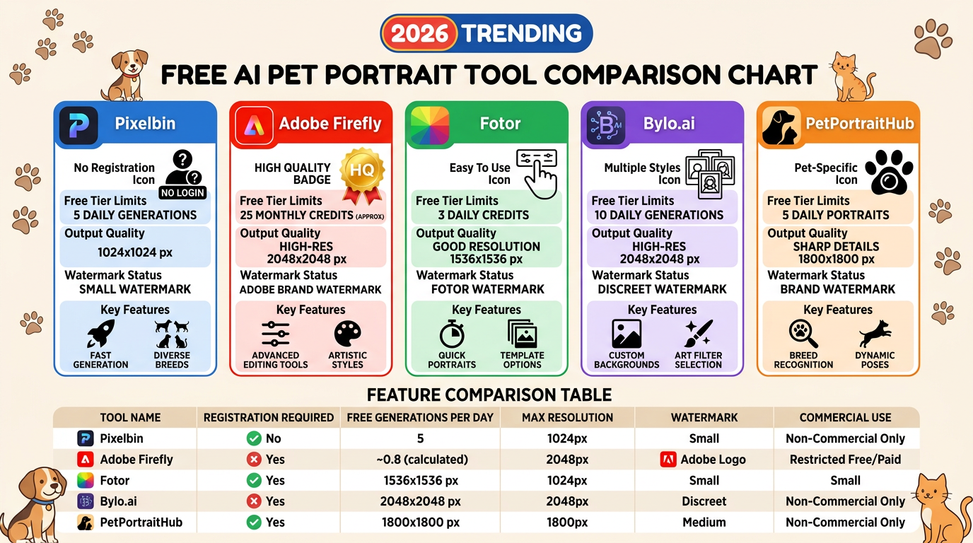 Tools worth trying - Comparison of free AI pet portrait tools