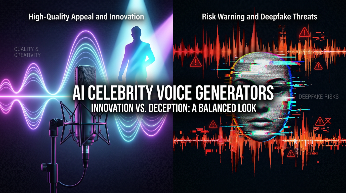AI Celebrity Voice Generators: What to Know About Quality and Risk blog cover illustration