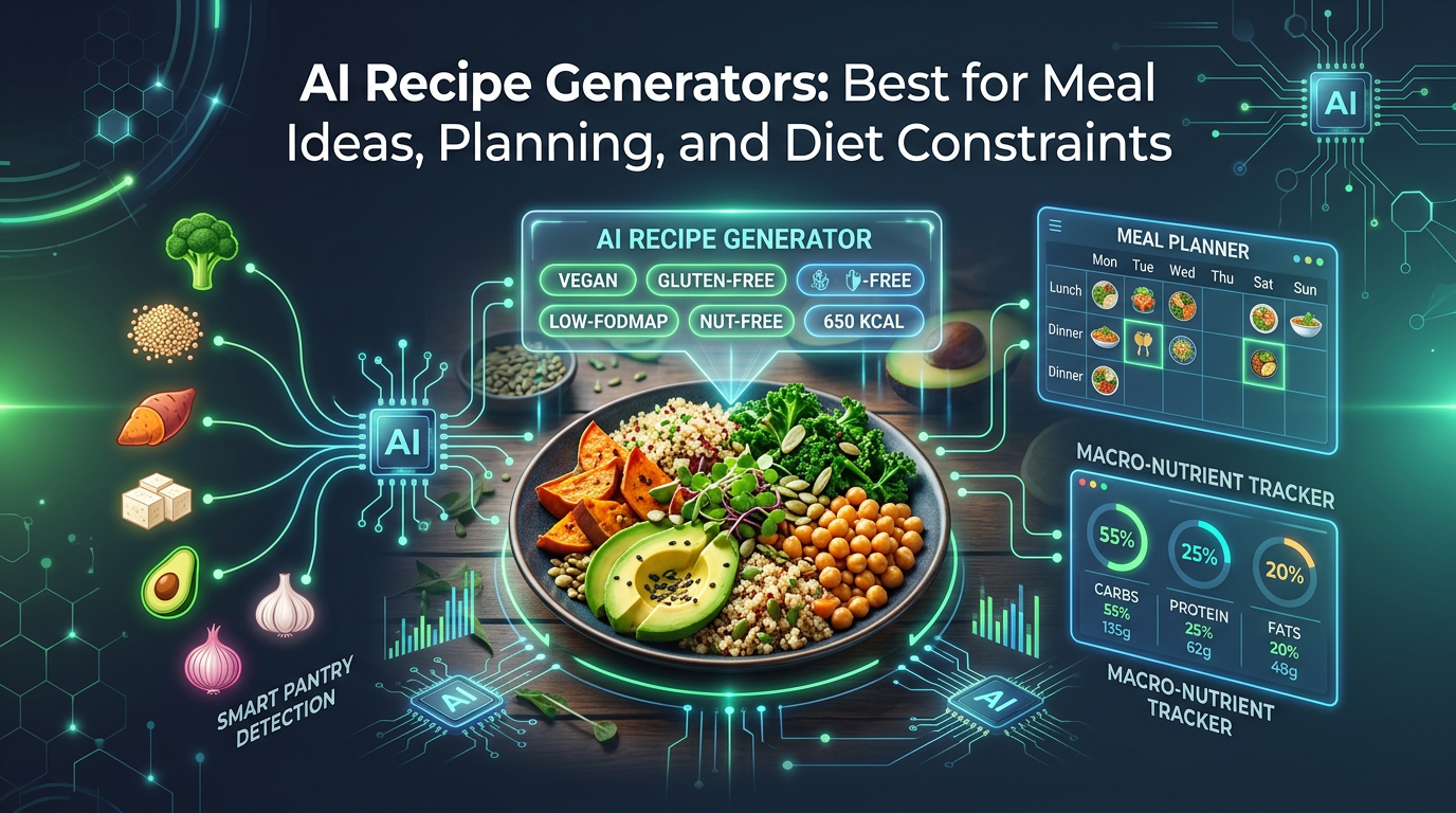AI Recipe Generators for Meal Planning and Diet Needs blog cover illustration