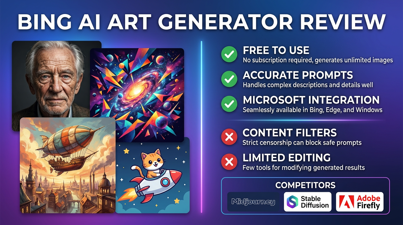 Bing AI Art Generator Review and Alternatives blog cover illustration