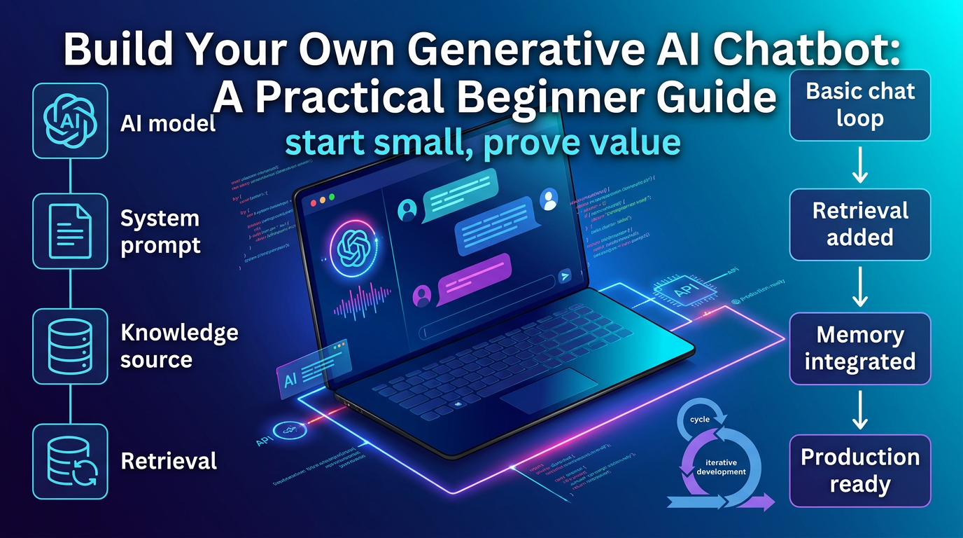 Build Your Own Generative AI Chatbot: A Practical Beginner Guide blog cover illustration
