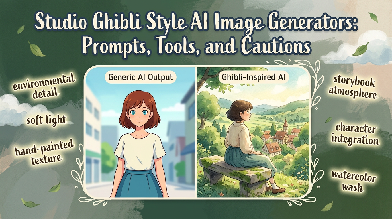 Studio Ghibli Style AI Image Generators: Prompts and Tools blog cover illustration
