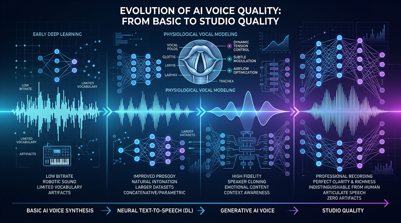 What people mean by quality in this category - Quality evolution across AI celebrity voice outputs