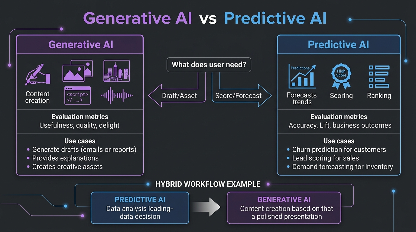 Why product teams should care - Key differences between generative and predictive AI for teams