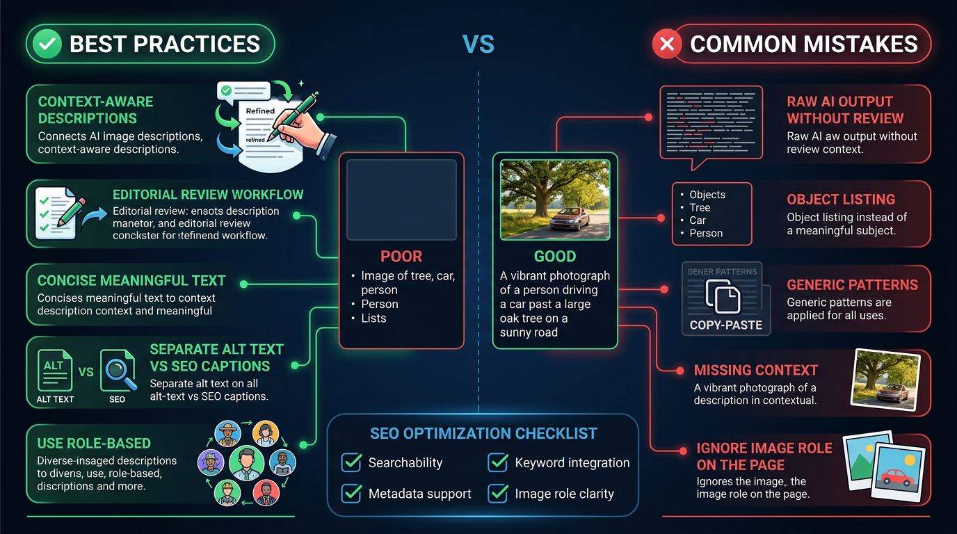 How to use these tools well - Best practices for clearer alt text, captions, and image summaries
