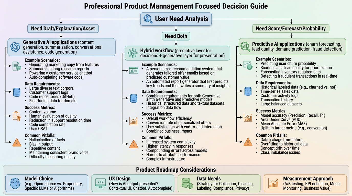 How to decide which one you need - A decision guide for product teams choosing the right AI approach