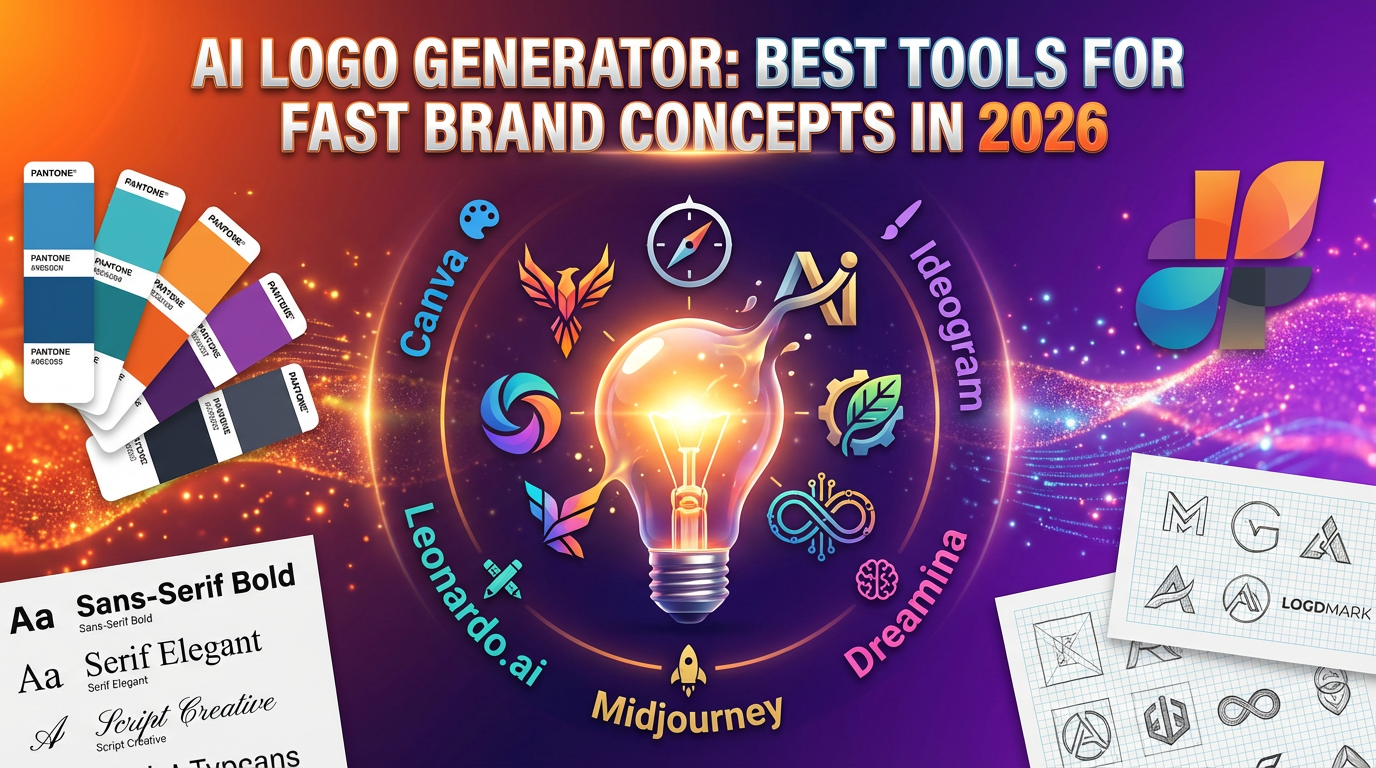 AI Logo Generator: Best Tools for Fast Brand Concepts in 2026 blog cover illustration