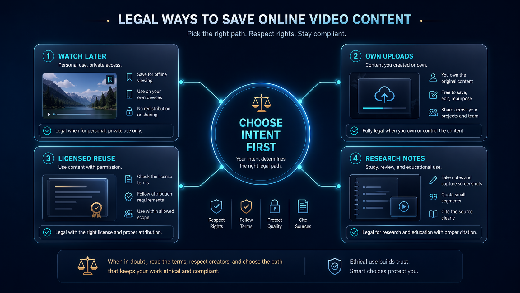 Save YouTube video intent map for offline viewing downloads conversion and repurposing