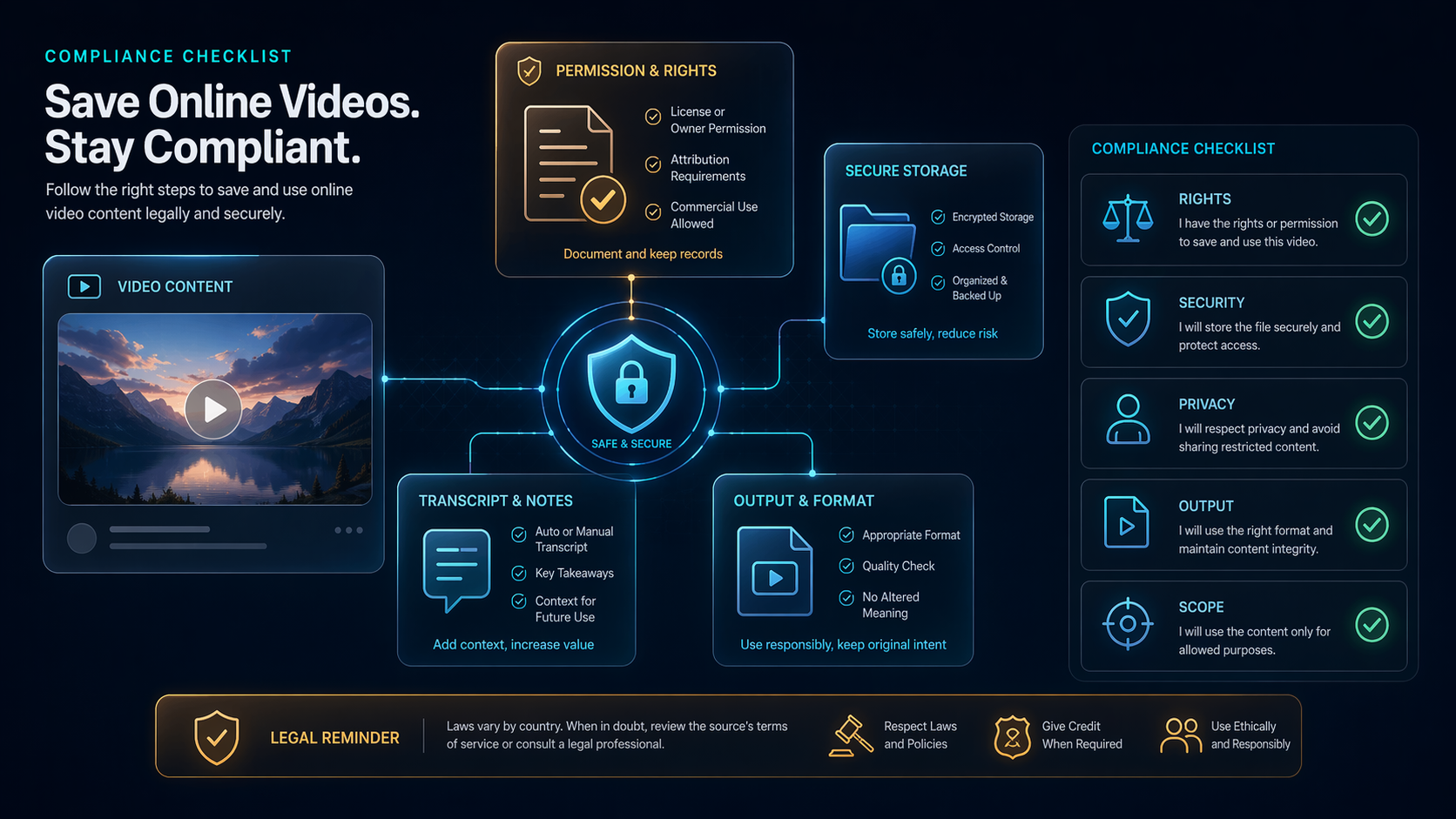 YouTube video converter risk checklist for copyright account and malware issues