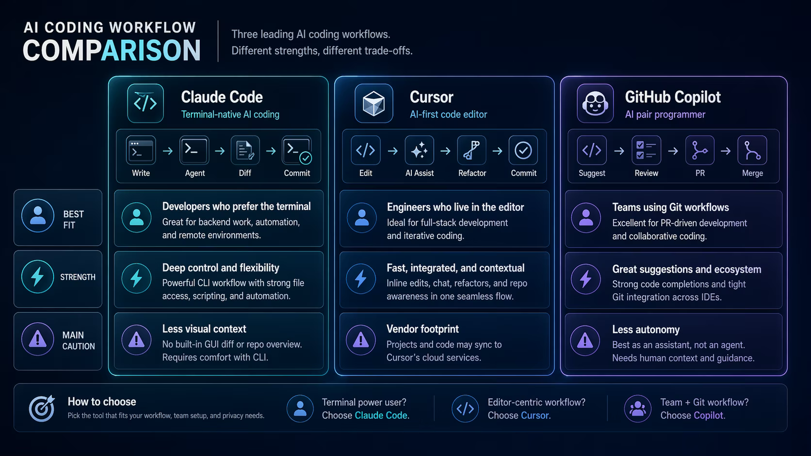 Claude Code vs Cursor vs GitHub Copilot: Choosing an AI Coding