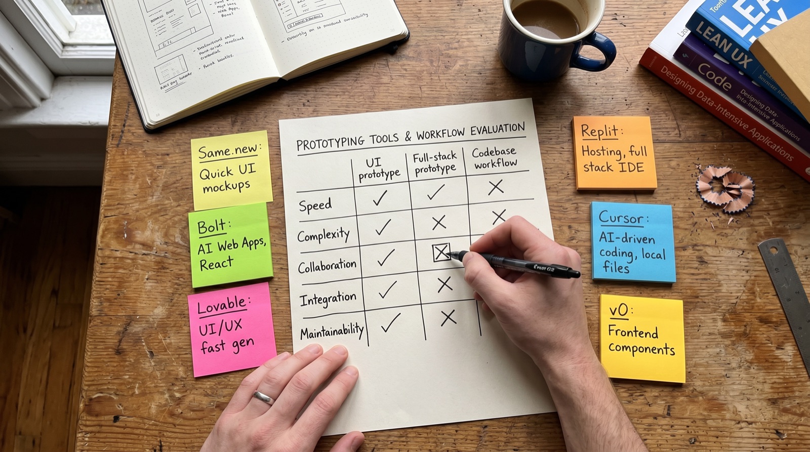 Hand-drawn prototyping tools workflow evaluation for Same.new alternatives