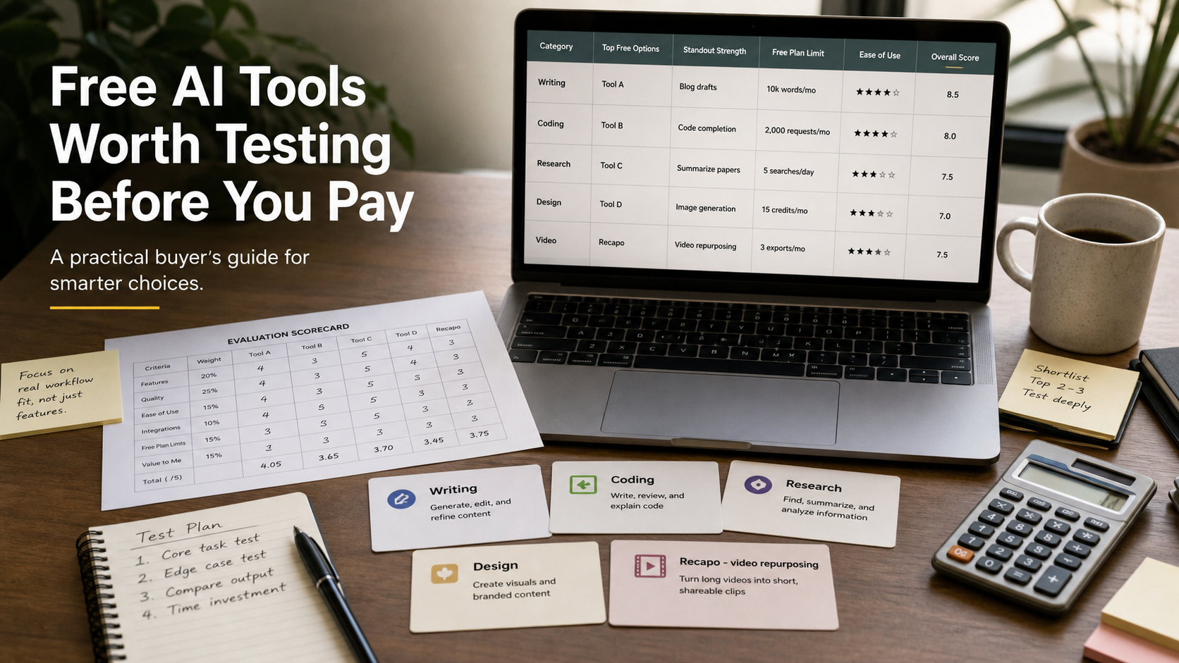 Free AI Tools Worth Testing Before You Pay blog cover illustration