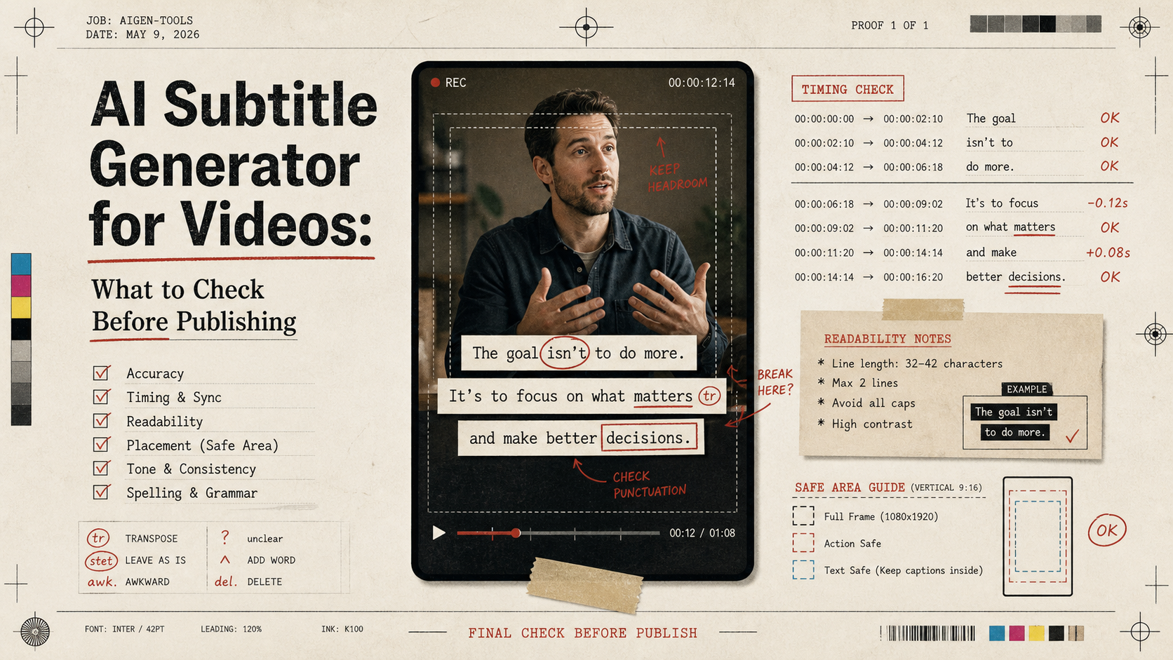 AI Subtitle Generator for Videos: What to Check Before Publishing blog cover illustration