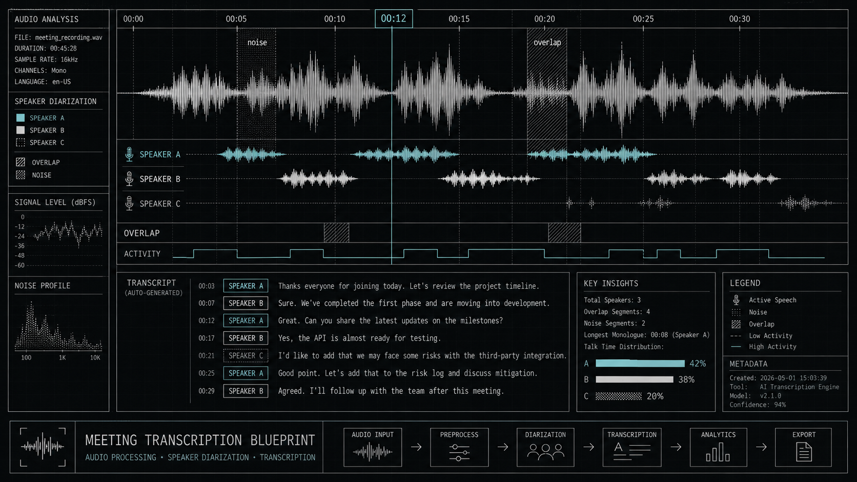 AI Transcription Tools for Meetings: Accuracy, Speaker Labels, and Privacy blog cover illustration