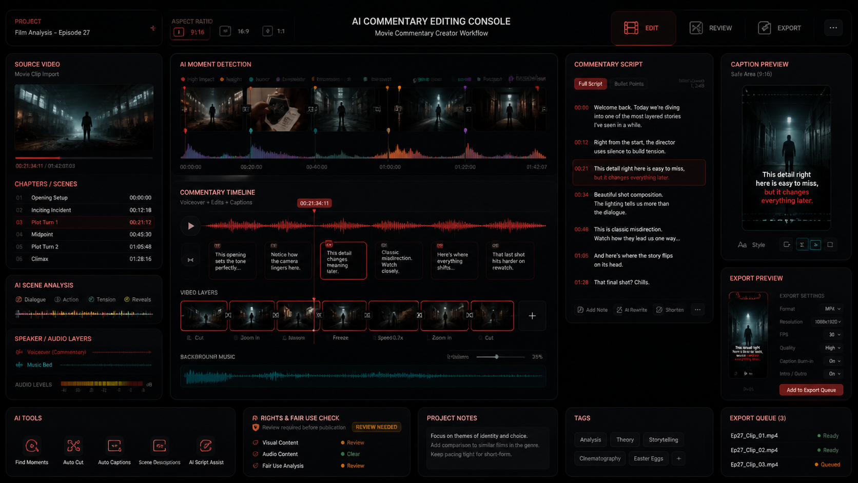 AI Video Editing Tools for Movie Commentary Creators blog cover illustration