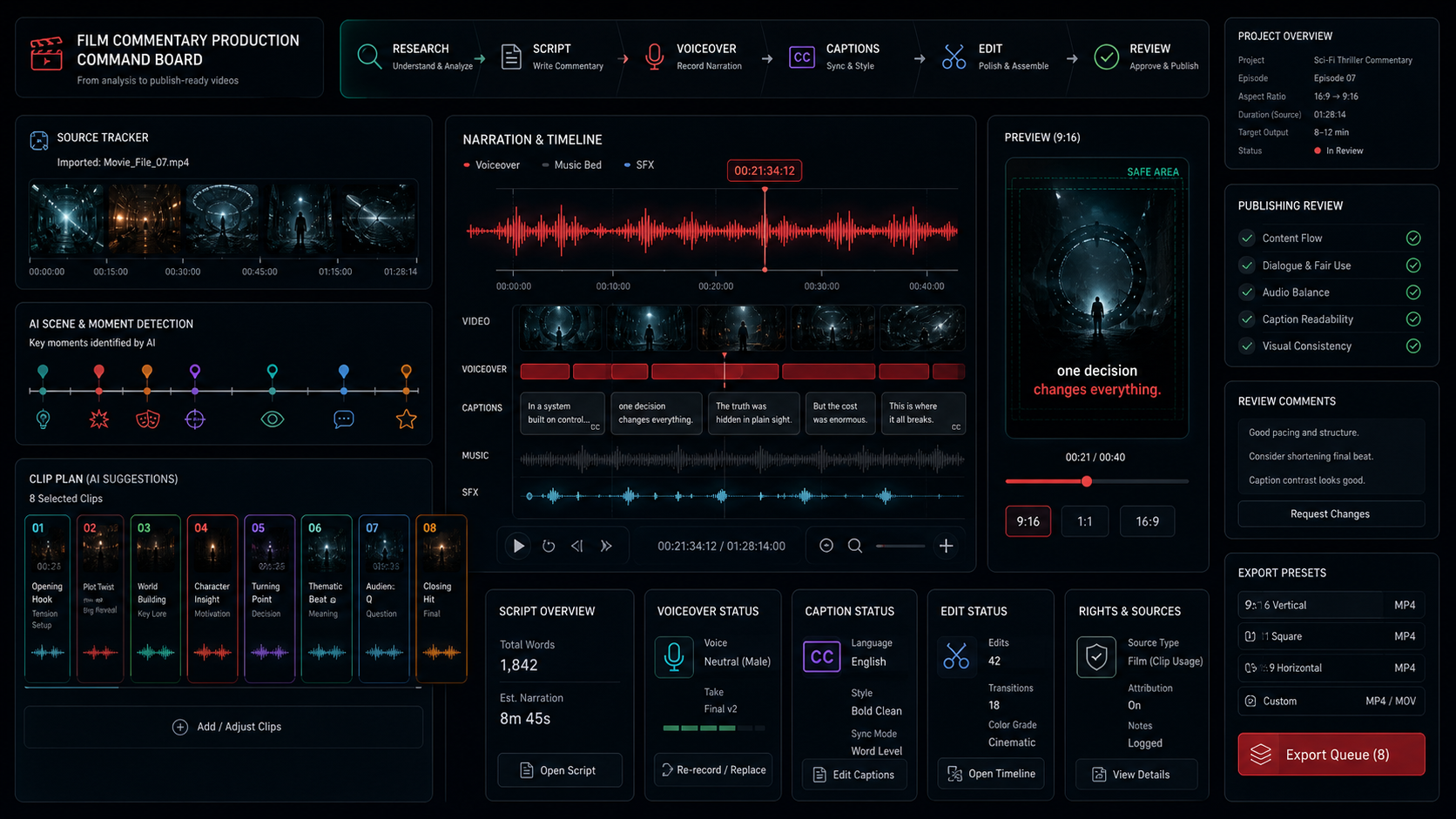 Best AI Tools for Film Commentary Videos: Clips, Voiceover, Captions, and Review blog cover illustration