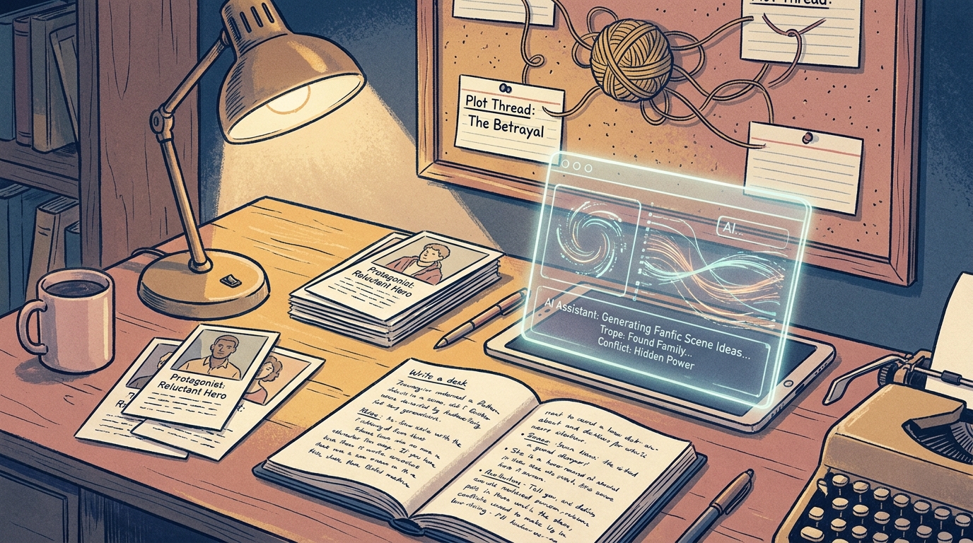 Best Free AI Fanfic Generator Tools for Character, Plot, and Scene Drafting blog cover illustration