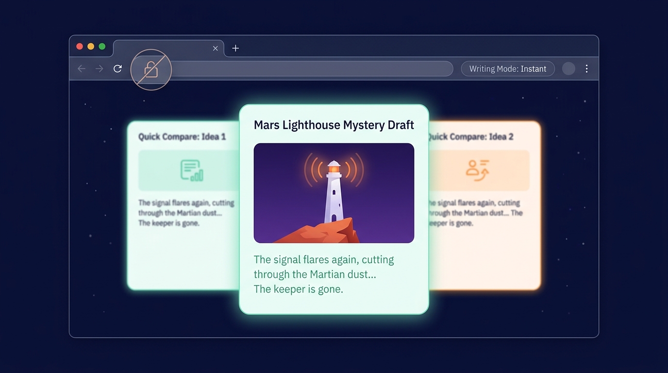 Best Free AI Story Generator No Sign Up in 2026: Fast Tools and Safer Workflows blog cover illustration